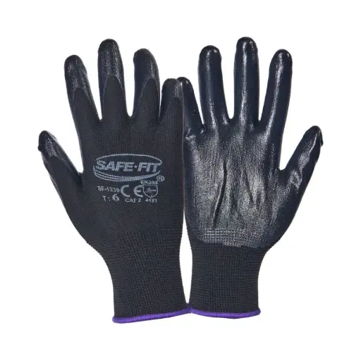 Guantes de seguridad de nylon/nitrilo SF-1339 Safe-Fit