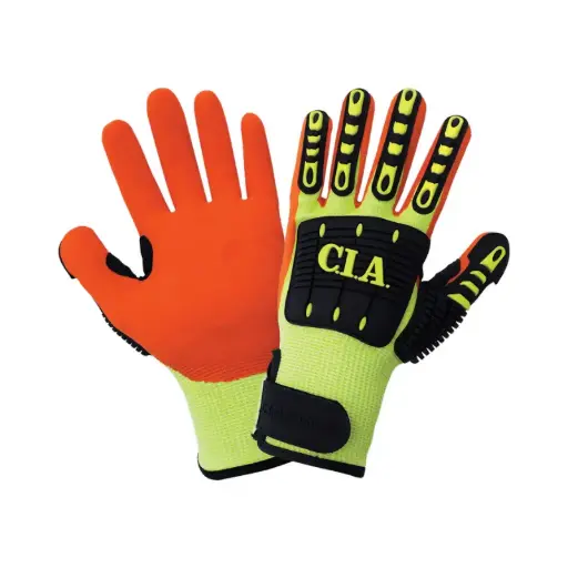 Guantes anti impacto N2 de Fibra de polietileno UHMWPE/nitrilo arenoso CIA995MFV Safe-Fit