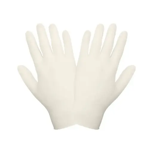 Guantes desechables de látex de 5 mil c/dedos texturizados y puño enrollado 305PF Safe-Fit